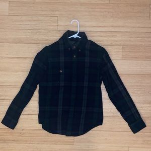 Abercrombie & Fitch Flannel Button-Up Shirt Green and Blue Colorway (XS)